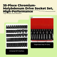 Power Wrench Socket Set, 1/2" Extended Hex, Multi-Function Air Tool Kit, Portable Storage, Auto Repair, Home DIY