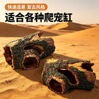 爬宠造景树屋躲避仿真树皮洞树脂空心树干树皮爬宠休息跨境代发XJ