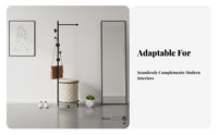 Mobile Coat Tree with Laundry Bin Unrestricted Standing Garment Stand Modern