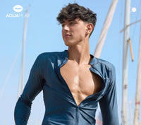 AquaPlay安泊来潜水服男士泡温泉分体长袖拉链泳衣泳裤速干游泳衣