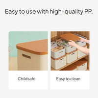 Rectangular Storage Box with Lid, Plastic Organizer Bin