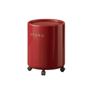 Lidded Trash Can with Wheels Mobile Wastebasket Compact for Bathroom