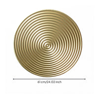 Round Metal Wall Decoration Large Circular Ribbed Wall Plaque Modern Style