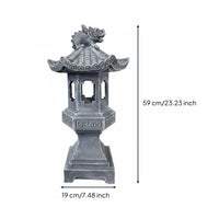 Solar Pagoda Lantern Decorative Light Resin Courtyard Lantern for Landscape