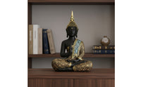 Thai Meditating Buddha Figurine Spiritual Buddha Figurine Resin Decor Ornate for Meditation Corner, Home Altar, Entryway, Living Room