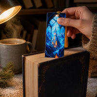 Translucent Christmas Holiday Bookmark with Tassel, Creative Colorful Transparent Student Gift Reading Book Marker