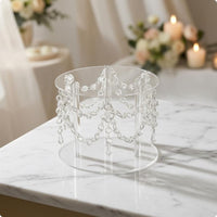 Acrylic Cake Tray Stand Reusable Crystal Bead Cake Stand Long-Lasting