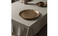 Hammered Metal Tray Textured Round Hammered Tray Shallow Decorative Platter for Tabletop, Centerpiece, Entryway