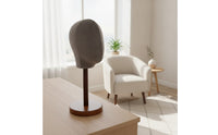 Velvet Head Form Stand Solid Mannequin Head with Wooden Base Compact