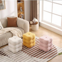 Fuzzy Vanity Stool Soft Upholstered Dressing Stool 220 Lbs Weight Capacity