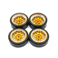 RUICHEN TECHNOLOGY 1/28 RC Car Metal Upgrade 27mm Drift Wheel Hub and Tire for Wltoys Kyosho Mini