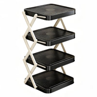 Foldable Prep Rack Triangular Frame Collapsible Tray Stand Rounded Corners