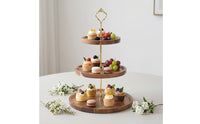 3-Tier Cake Stand Wooden Cupcake Stand Spacious Tableware for Party Hosts
