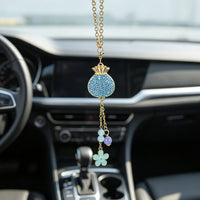 Double-Sided Rhinestone Car Hanging Ornament with Good Luck Motif