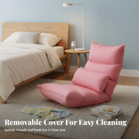 Adjustable Floor Lounger No Assembly Required Foldable Padded Chaise Lounge
