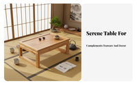 Serenity Inspired Japanese Tea Table Minimalist Design Floor Desk Space Saving Indoor Furnishing Multifunctional for Minimalists, Apartment Dthe manufacturerllers, Students, floor mat Room, Bay opening, Small Spaces, Home Office