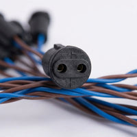 Wire Connector with Bakelite Lamp Holder for 4mm Bi-Pin Base, High Temperature PTFE Insulation with 20cm Length, Blue and Brown DIY Lighting Kit