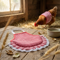 Chicken Saddle Apron Ruffled Trim Feather Protector Apron Contoured