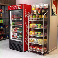 5-Tier Metal Rolling Storage Rack for Snacks, Floor Standing, Modern Style