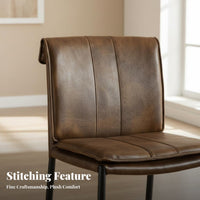 Cushioned Chair with Rear Supportrest Light Luxury Curved Rear Supportrest Dining Chair Italian Aesthetic Modern Design