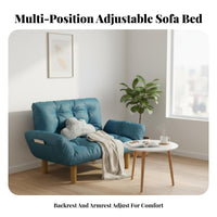 Adjustable Sleeper Loveseat Foldable Adjustable Floor Loveseat Small Space Suitable Tri-Function Multifunctional Design