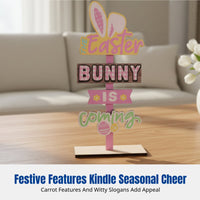 Wooden Easter Bunny Desktop Decor, Creative Sign, Cute Bunny, Home and Holiday Decoration