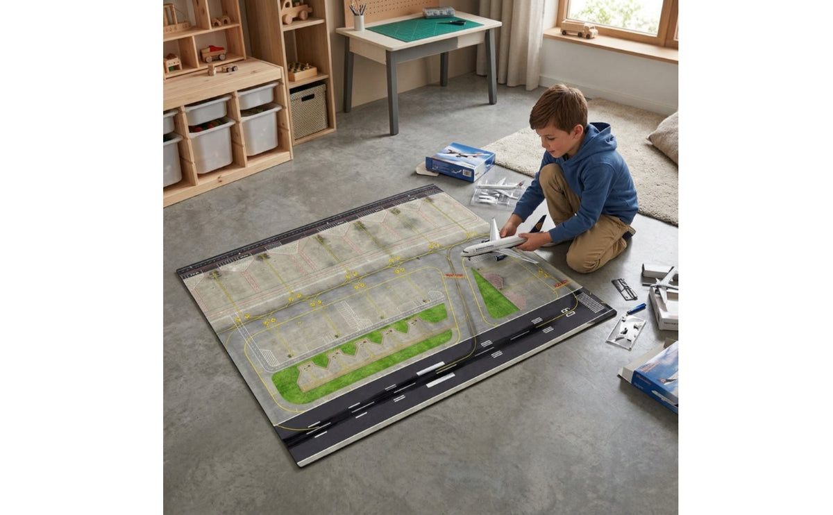 Airport Scene Board Framed Airport Diorama Base Printed Model for Hobbyists
