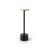 Decorative Hat Display Matte Black Tabletop Hat Stand Wood Top