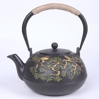 典工堂铁壶仿日本南部铸铁壶双铁松树仙鹤生铁壶 烧水壶 茶具茶壶