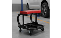 Rolling Technician Seat Thickened Frame Technician wheeled Seat Tool Tray Garage Work Stool