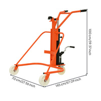 Hydraulic Drum Cart Mobile Drum Handling Cart Manual for Warehouses, Mechanics