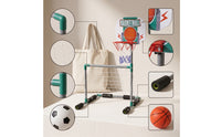 Freestanding Pool Basketball Hoop Set Compact Pool Goal with Soccer Net Portable Floating Basketball Hoop Sturdy for Backyard