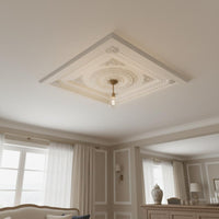 Square Ceiling Medallion Faux Plaster Home Improvement Material for Bedroom