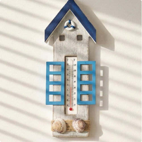 MarineShaped Thermometer Rustic Finish Wooden Wall Thermometer Beach Theme