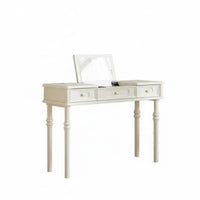 chest Desk Combo French design Multi-Drawer Dressing Console Creamy pale Finish Space-Saving for Walk-in Closet, Home Office