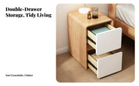 Nightstand with Drawers Space-Saving Design 2-Drawer Bedside Table Nordic