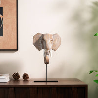 Elephant Sculpture with Stand Decorative Elephant Figurine Modern for Entryway