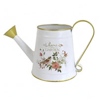 Metal Watering Can Long Spout Curved Handle Watering Can Gold Trim