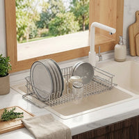 Extendable Sink Rack, 304 Stainless Steel Dish Rack Over the Sink Rack, Space Saving Over Sink Organizer for Apartment Kitchen and Dorm Room