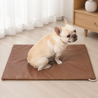Breathable Dog Cooling Mat, Pet Cooling Mat for Hot Summer, Washable Milk Tea Brown Synthetic Fabric Mat, for Sofa, Car, Travel