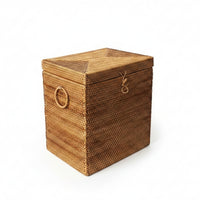 Rattan Storage Box Material Brown Storage Chest Dustproof for Bedroom