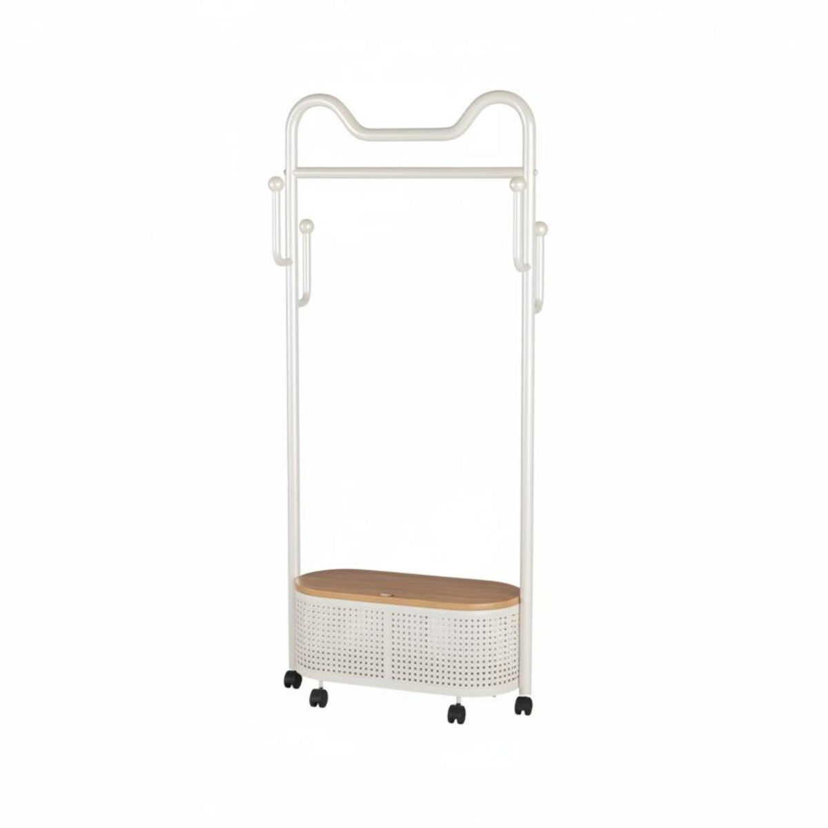Rolling Mirror with Clothes Rail Bottom Storage Shelf for Dorm Room, Homeowners