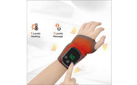 Vibration Massage Heated Vibrating Wrist Brace Adjustable Fit Vibrating Heat Treatment Band Portable Electric Ankle Heating Wrap Skin-Friendly Material for Athletes, Seniors, Travel, Office