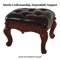 Upholstered Vanity Stool Multi-Purpose Ottoman Vintage Design for Children