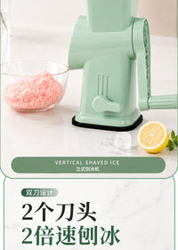 厂家直销滚筒式绵绵冰沙冰机家用碎冰机手动雹冰机小型手摇刨冰机