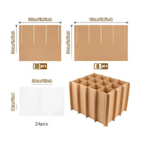 100 Pieces Paper Divider with Compartments Sturdy Interlocking Box Partition Space-Saving Moving Box Dividers for Movers, Packers