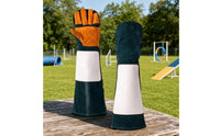 Scratch-Resistant Cowhide Glove with Extended Cuff Thickened Leather Glove with Reinforced Palm Long-Lasting Leather Gloves with Long Sleeve Thick for Animal Handlers, Dog Trainers, Pet Groomers
