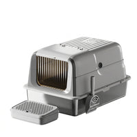Stainless Steel Litter Box Hooded Covered Cat Litter Box Extra Large for Home