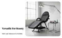Long-Lasting PU Leather Upholstery Adjustable Bed High-Density Foam Cushion Adjustable Chair Heavy Duty Steel Frame Folding Esthetician Chair Ergonomic for Microblading Technicians, Estheticians, Spa Professionals, Mobile Services