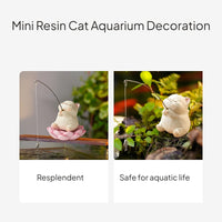 Resin Cat Fishing Figurine Desktop Ornament